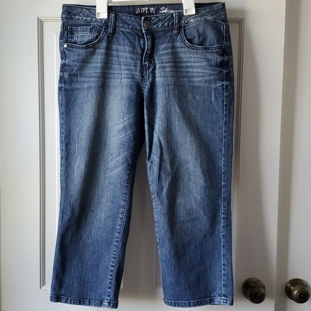 APT 9 SKIMMER CROPPED CAPRI DENIM JEANS SIZE 10